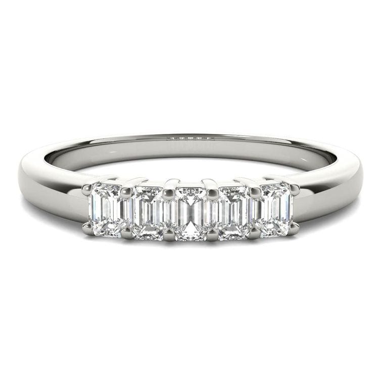 Five-Stone Emerald Cut Lab Diamond Wedding Ring