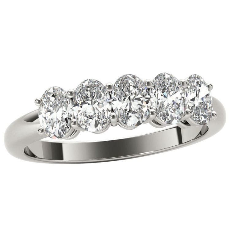 Five-Stone Oval Cut Diamond Wedding Ring