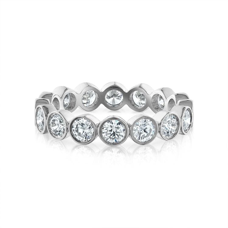 2.00 CTW Round-Cut Lab Diamond Bezel Set Eternity Ring