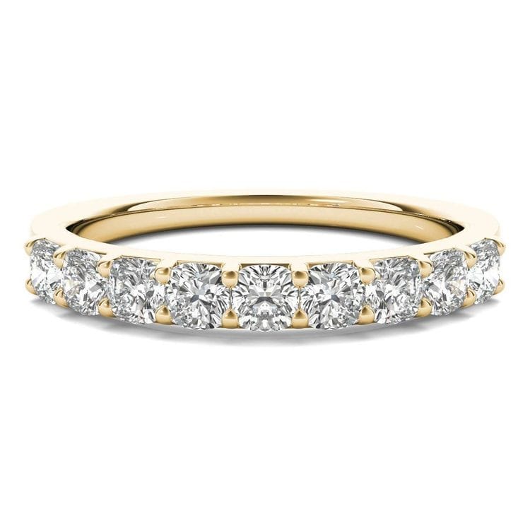Nine-Stone Cushion Cut Diamond Wedding Ring