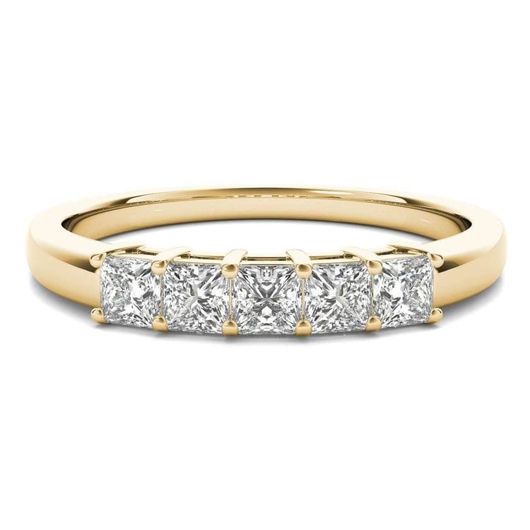 Five-Stone Princess Cut Diamond Wedding Ring