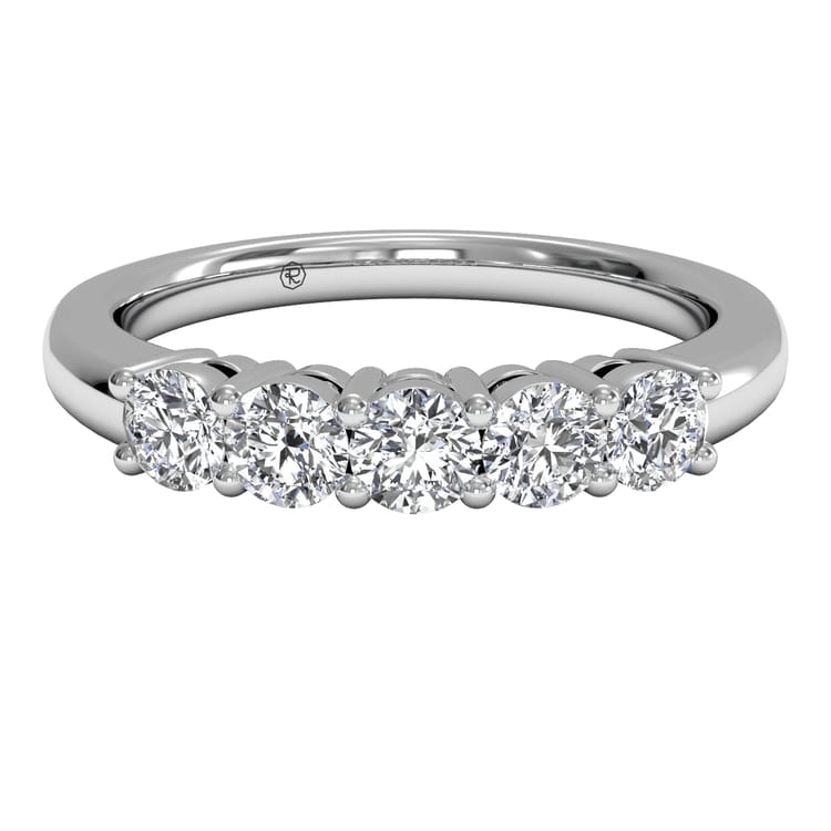 Five-Stone Round Cut Diamond Wedding Ring