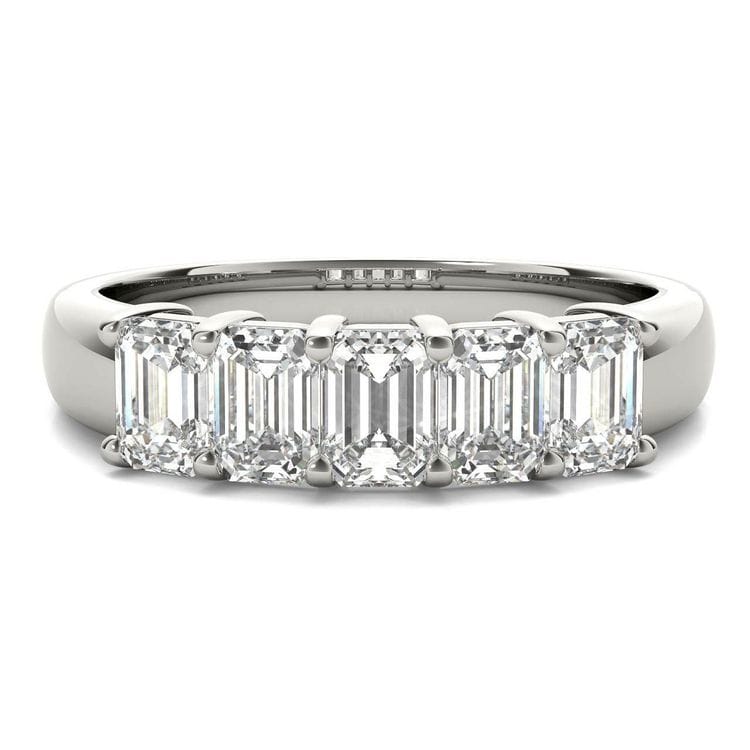 Five-Stone Emerald Cut Diamond Wedding Ring