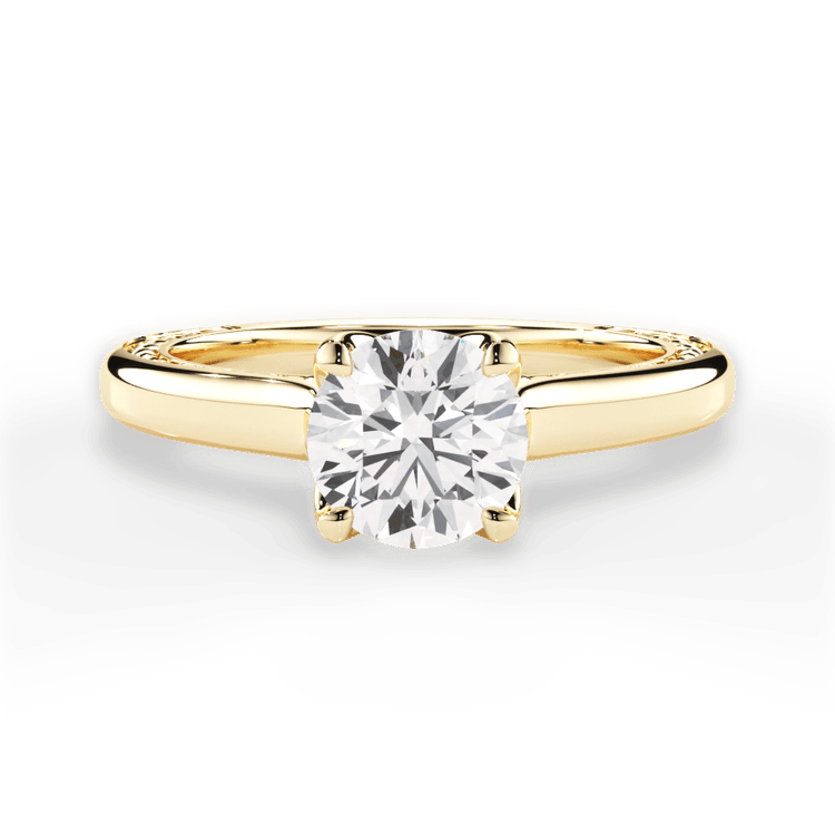 The Kenzie Solitaire / 2.03 Carat Round Yellow Lab Diamond