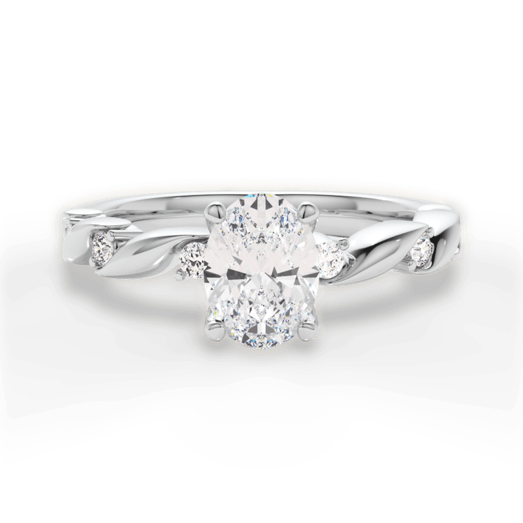 Coil Twist Diamond Engagement Ring