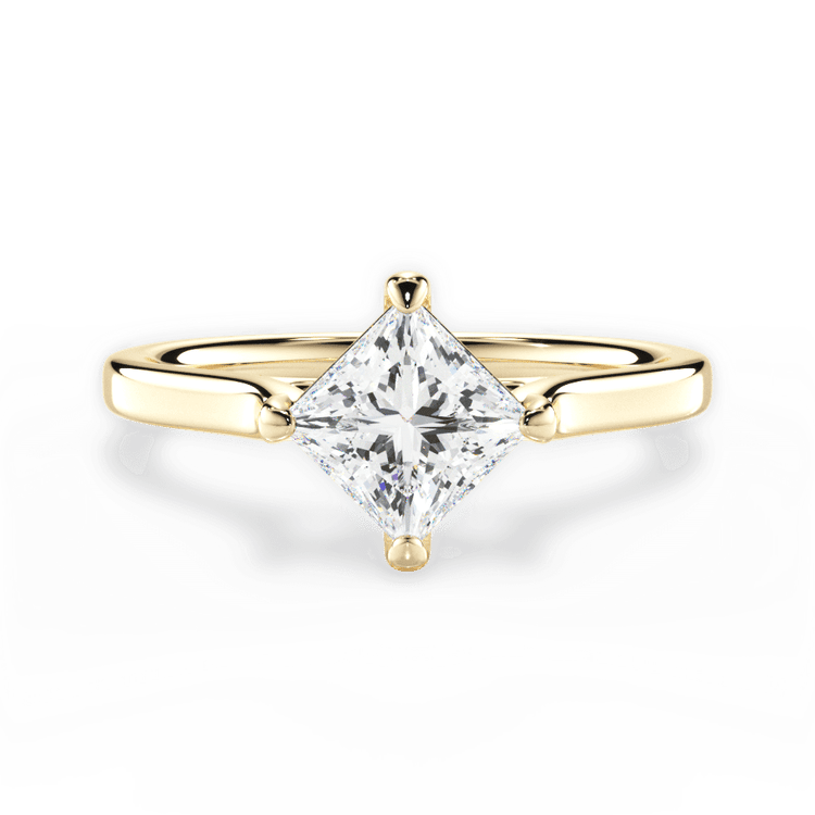 The Kat Solitaire / 0.23 Carat Princess Lab Diamond