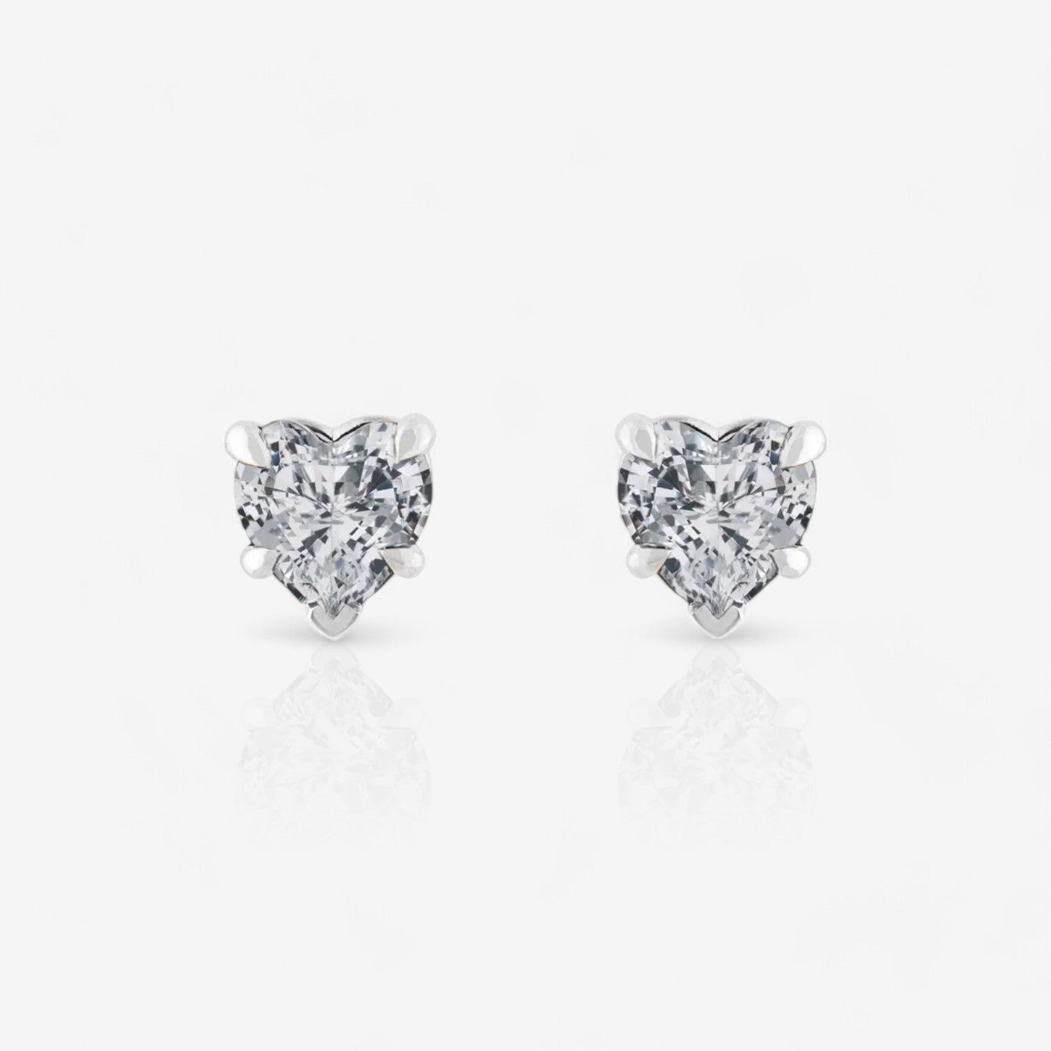 Heart-Cut Lab-Grown Diamond Stud Earrings