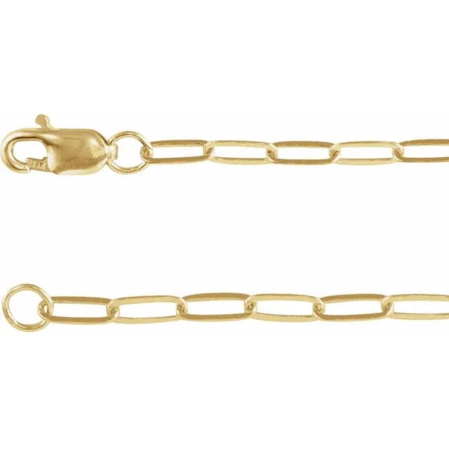 Gold Filled 5mm Paperclip Link Charm Bracelet Chain