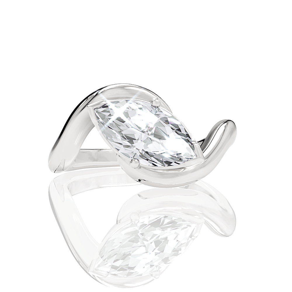 The Amaya Marquise Cut Platinum Bezel-Set Solitaire Engagement Ring