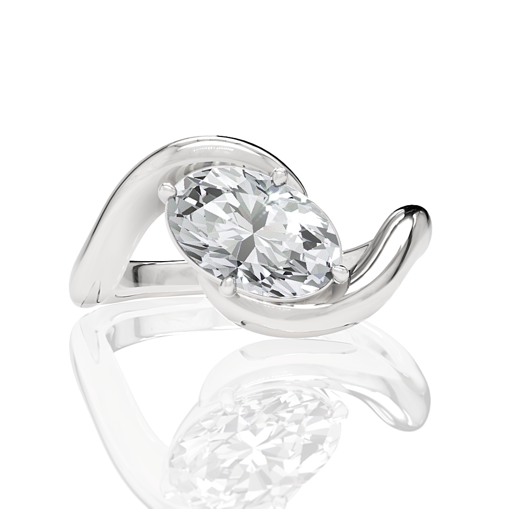 The Amaya Oval Cut Platinum Bezel-Set Solitaire Engagement Ring