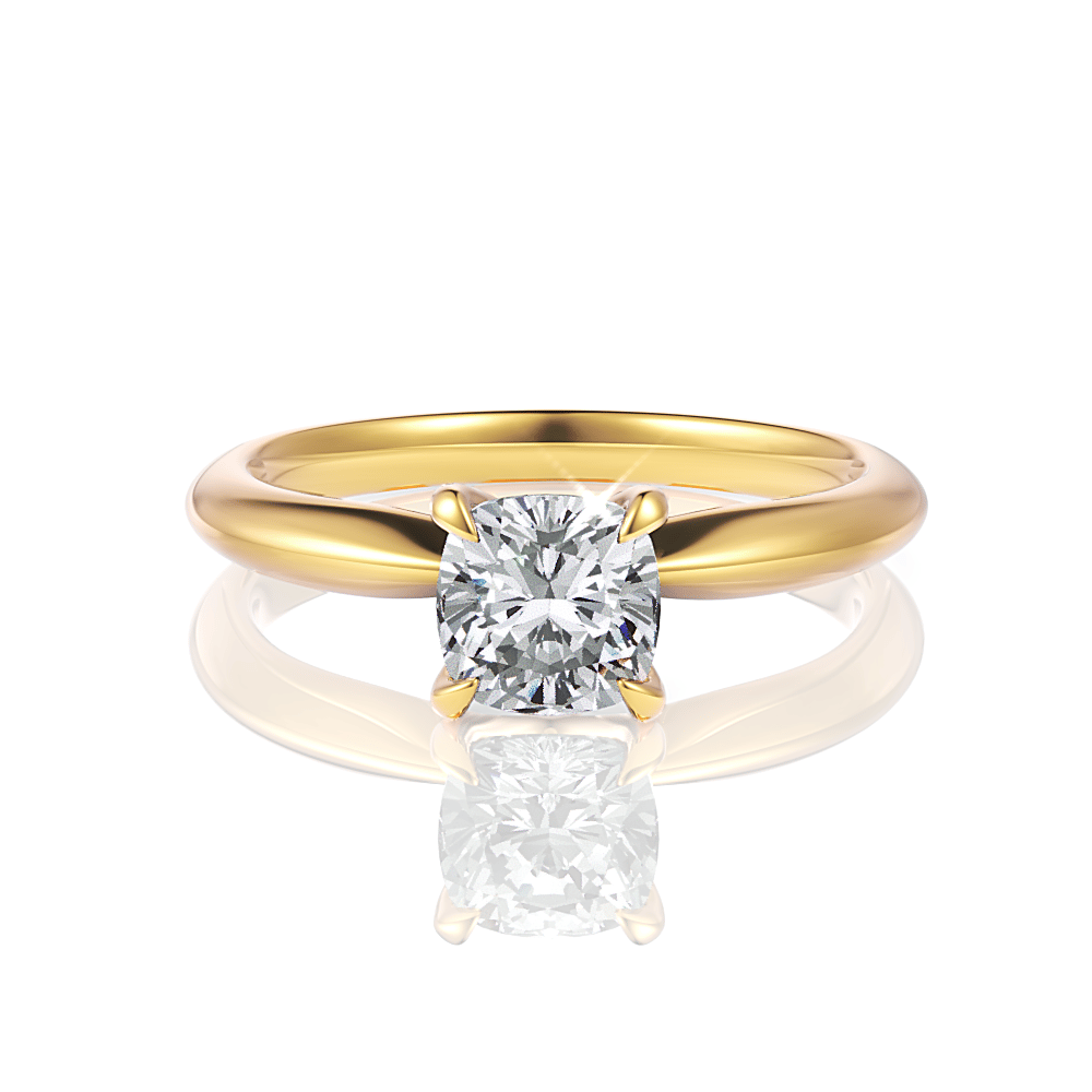 The Elyse Solitaire / 6.04 Carat Cushion Yellow Diamond