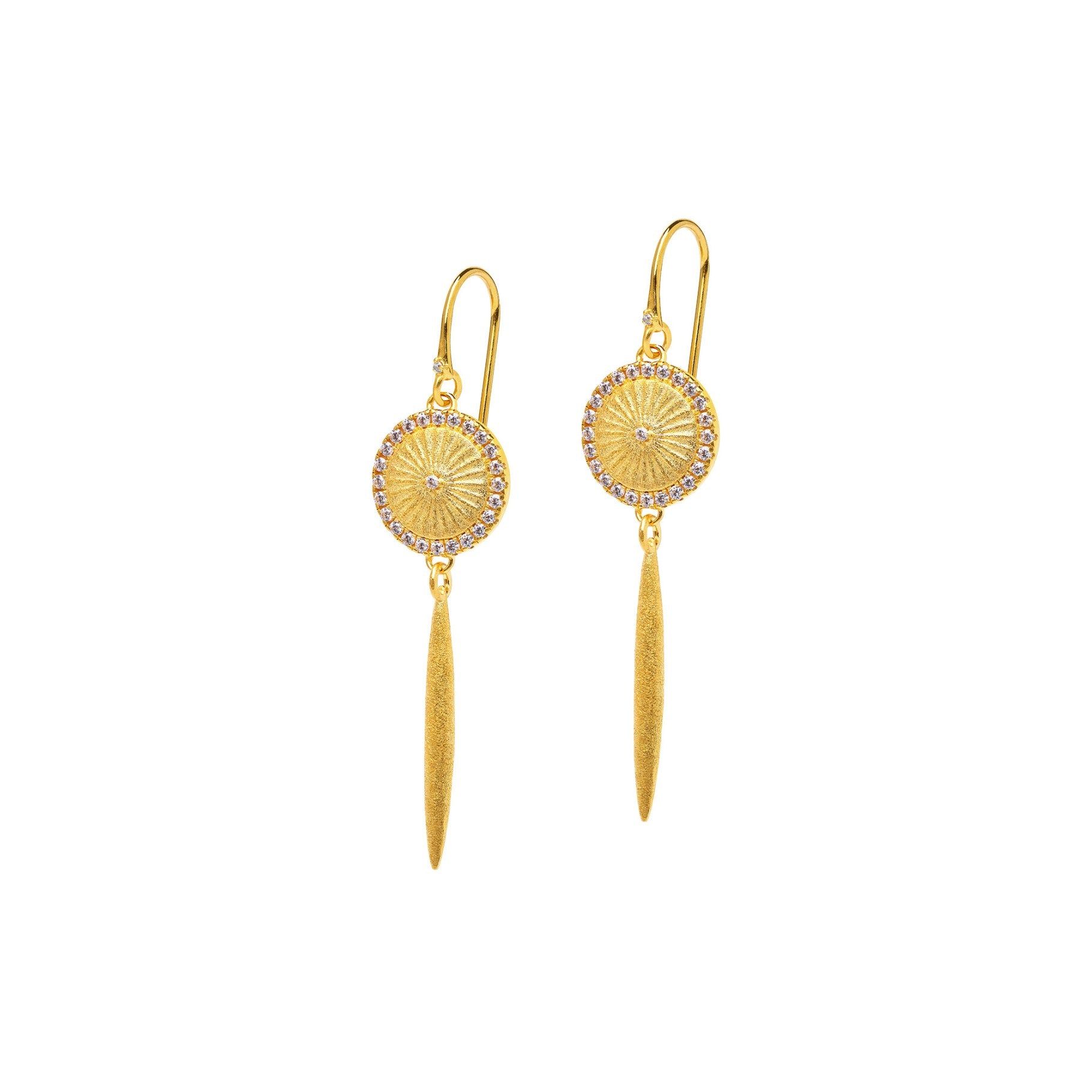 Bernd Wolf 24kt Gold Plated Sonnela Sun & Moon Earring Drops