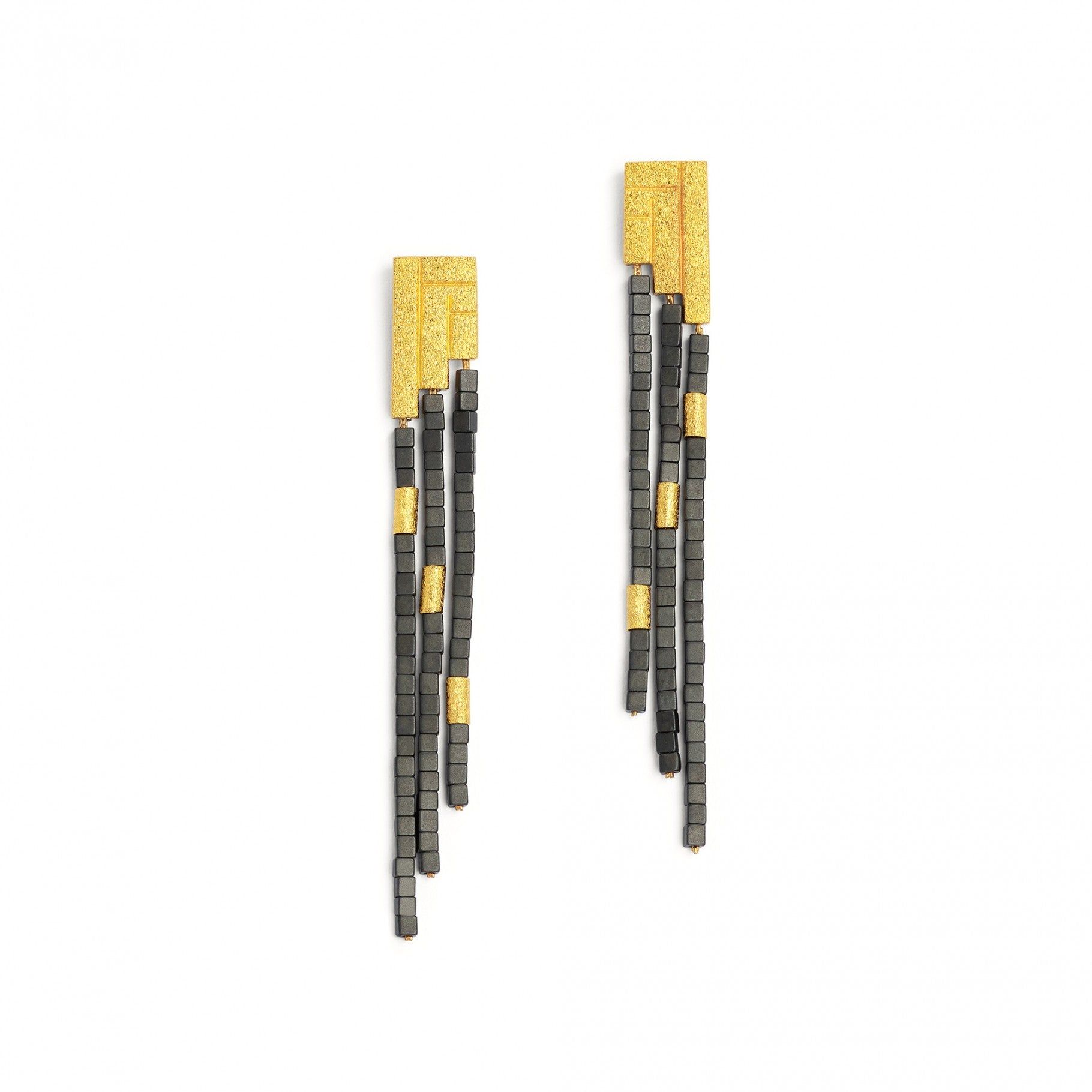 Bernd Wolf 24kt Gold Plated Yanitri Cube Drop Earrings