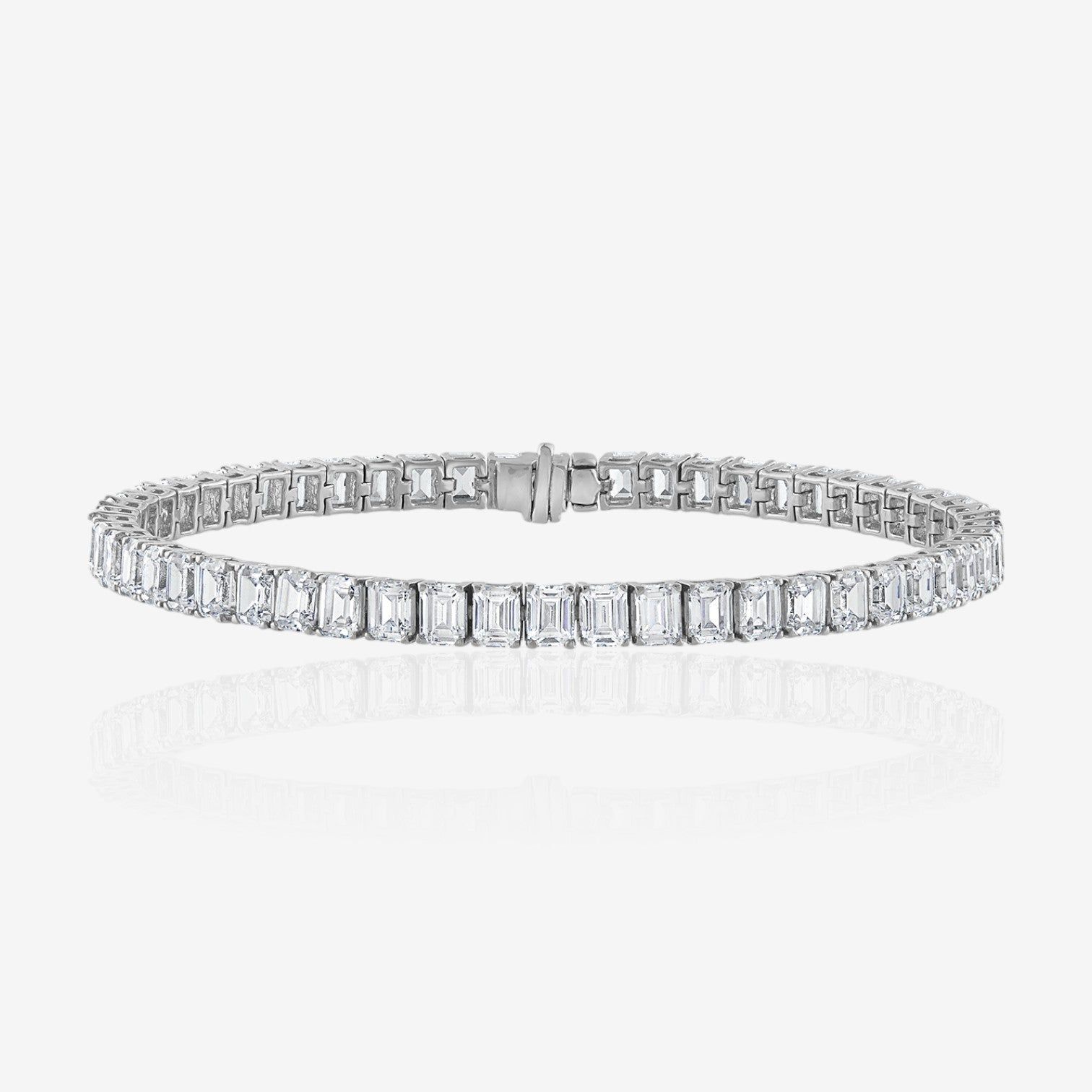 Emerald Cut Prong-Set Tennis Bracelet