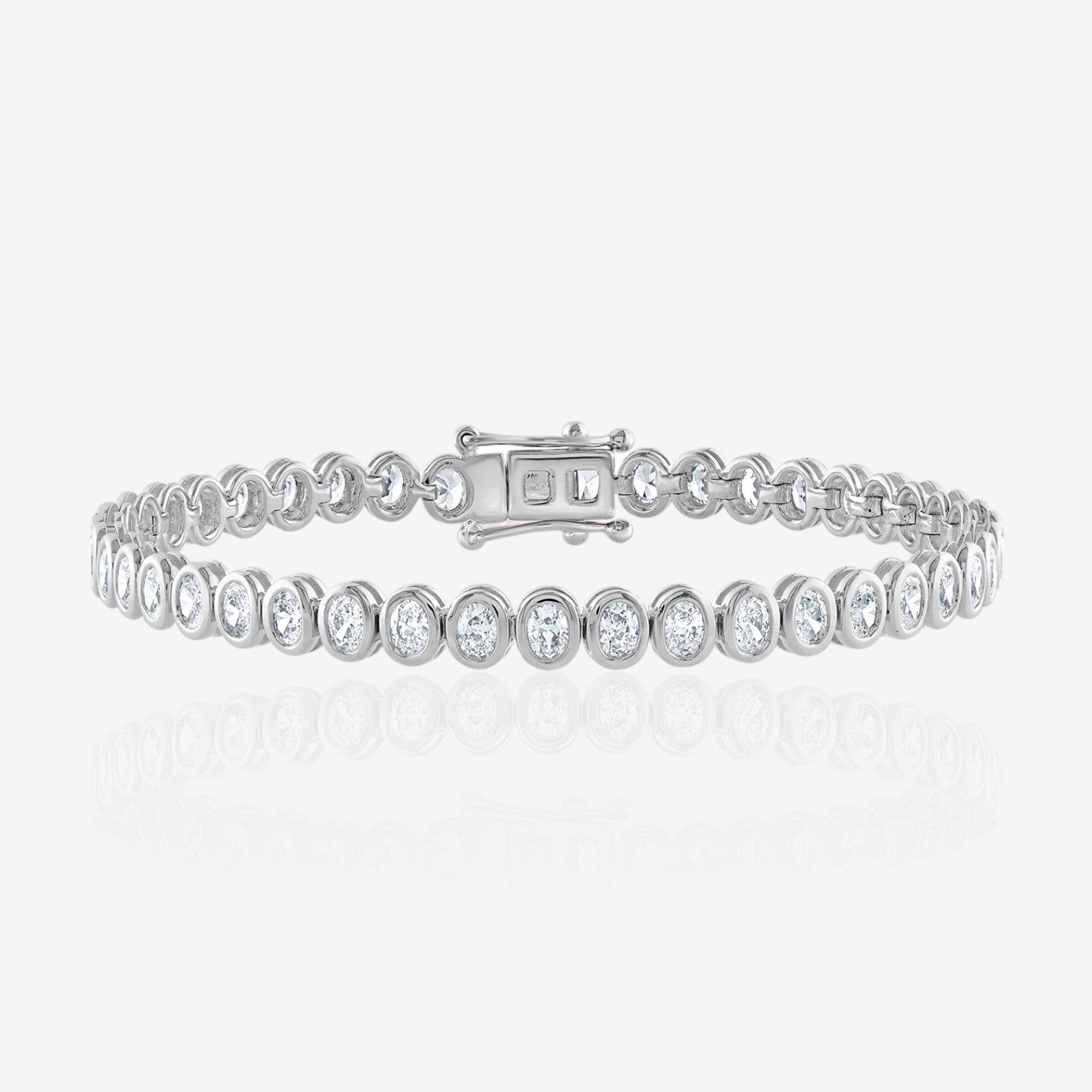 Oval Cut Bezel-Set Tennis Bracelet