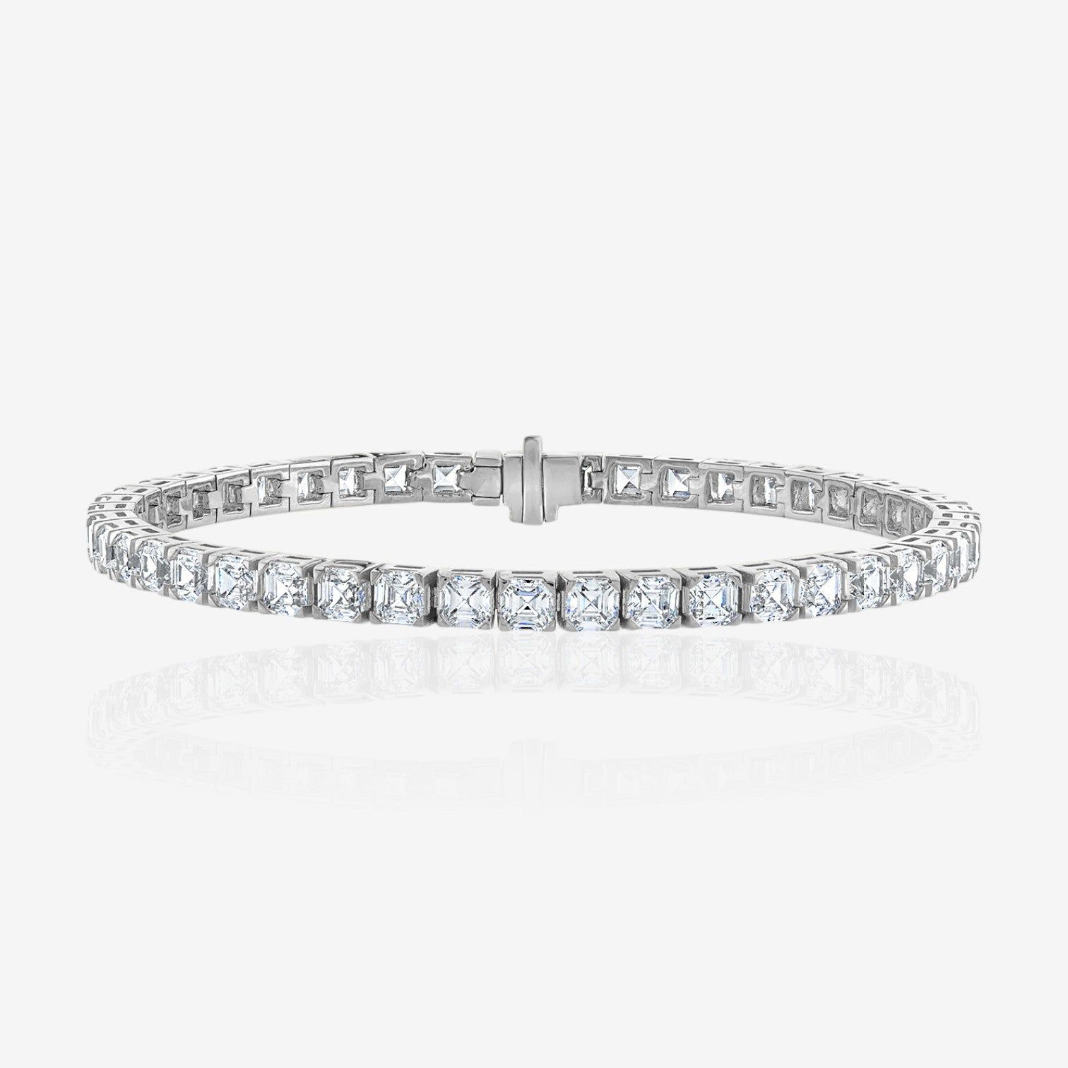 Lab Grown Asscher Diamond Tennis Bracelet