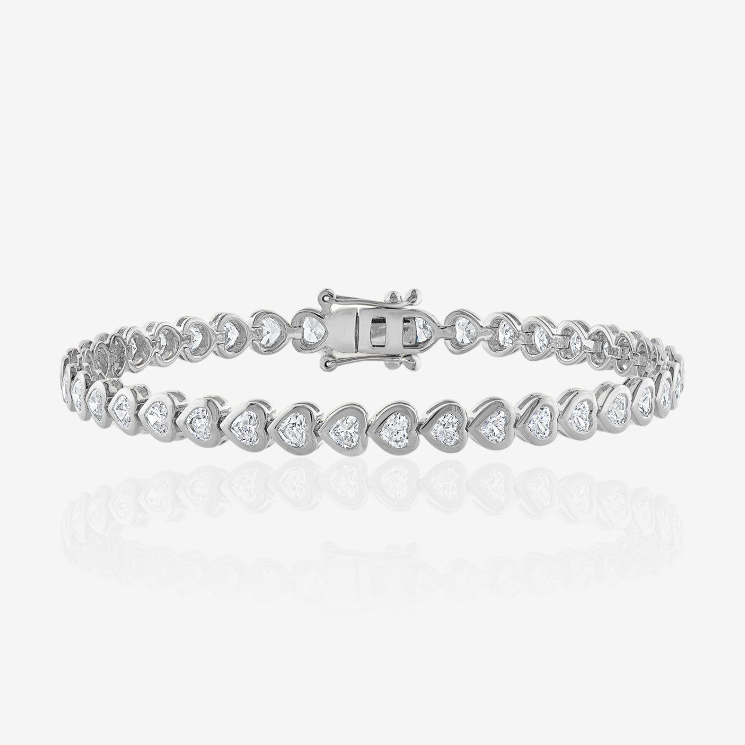 Heart Cut Bezel-Set Tennis Bracelet