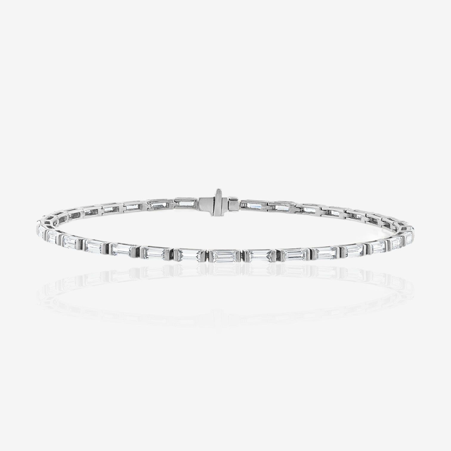 Lab Grown Baguette Cut East-West Tennis Bracelet