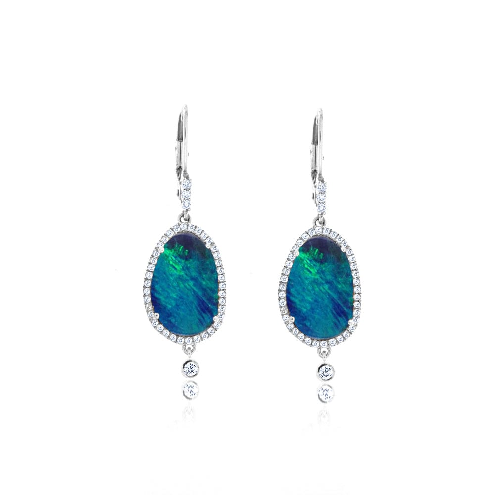 Meira T 14kt Gold 0.23 CTW Diamond & Opal Drop Earrings