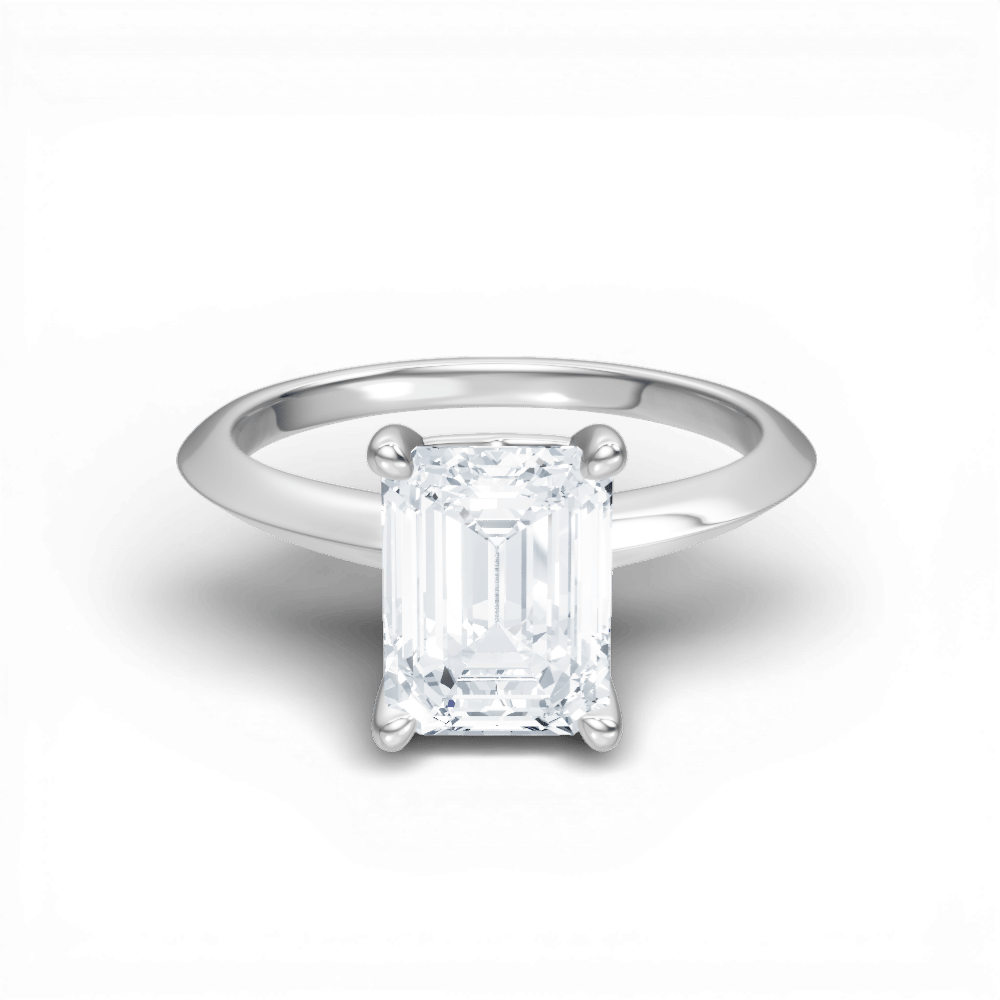 The Orielle Emerald Cut 14kt White Gold Four-Prong Solitaire Engagement Ring
