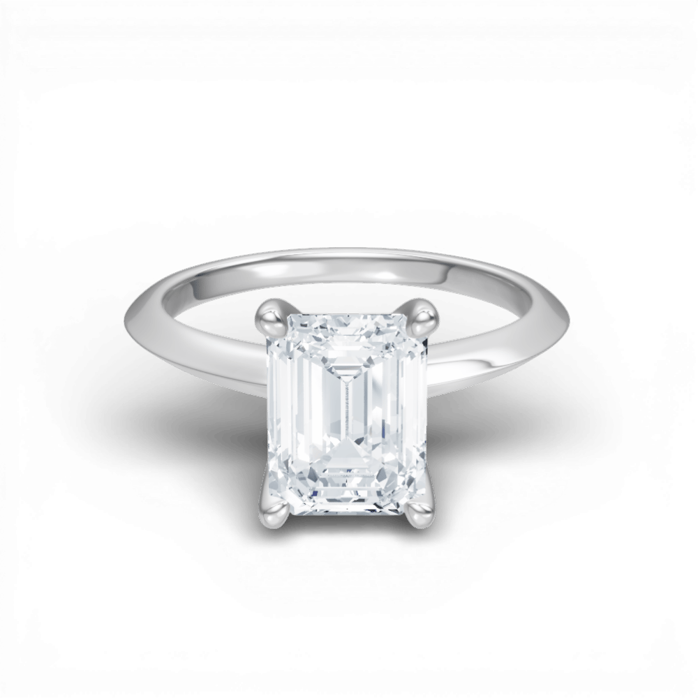 The Teya Emerald Cut 14kt White Gold Four-Prong Solitaire Engagement Ring