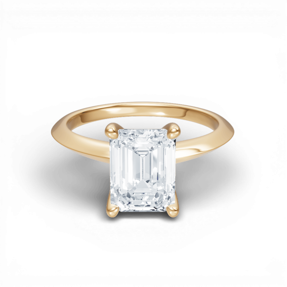 The Teya Emerald Cut 18kt Yellow Gold The Teya Four Prong Solitaire Engagement Ring