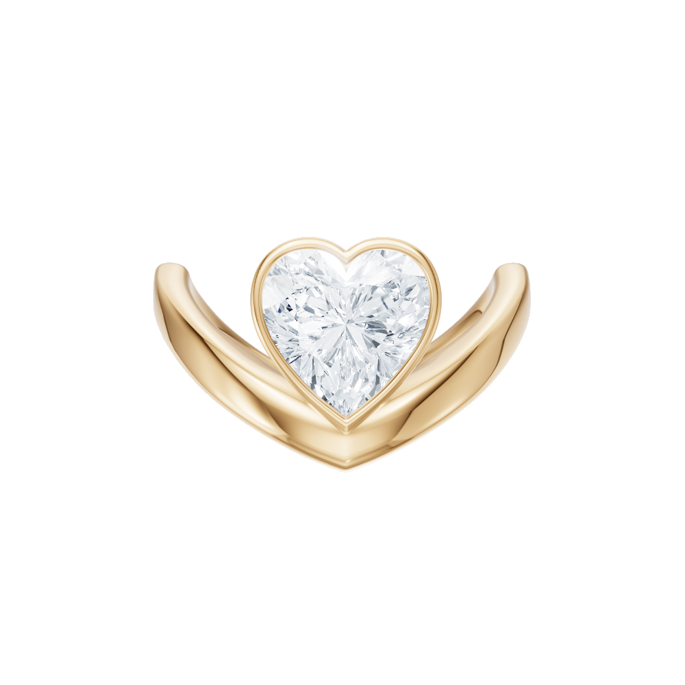 The Lunelle Heart Cut 18kt Yellow Gold The Lunelle Solitaire
