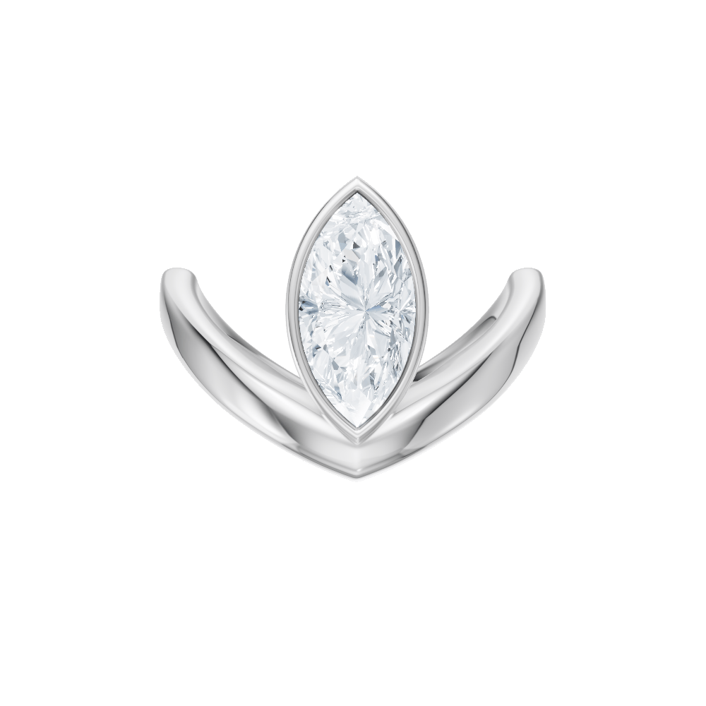 The Lunelle Marquise Cut Platinum Bezel-Set Solitaire Engagement Ring