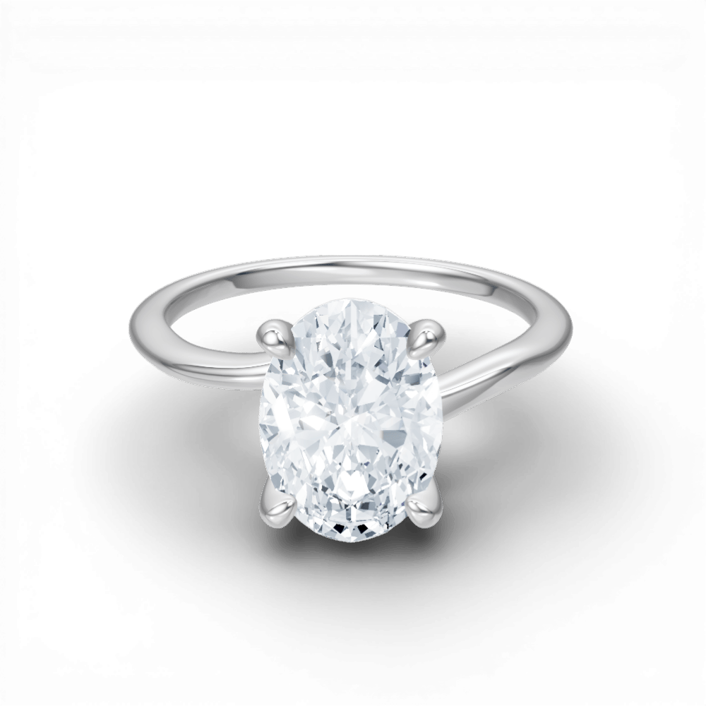 The Geneva Oval Cut 14kt White Gold Four-Prong Solitaire Engagement Ring