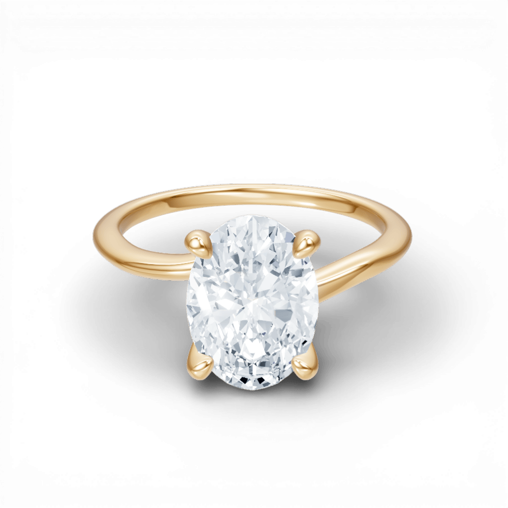 The Geneva Oval Cut 14kt Yellow Gold Four-Prong Solitaire Engagement Ring