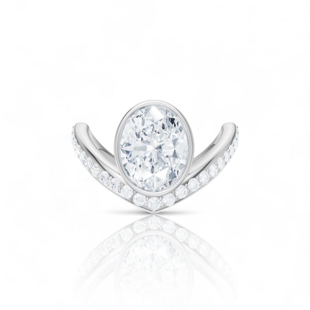 The Nivara Oval Cut Platinum Bezel-Set Solitaire Engagement Ring