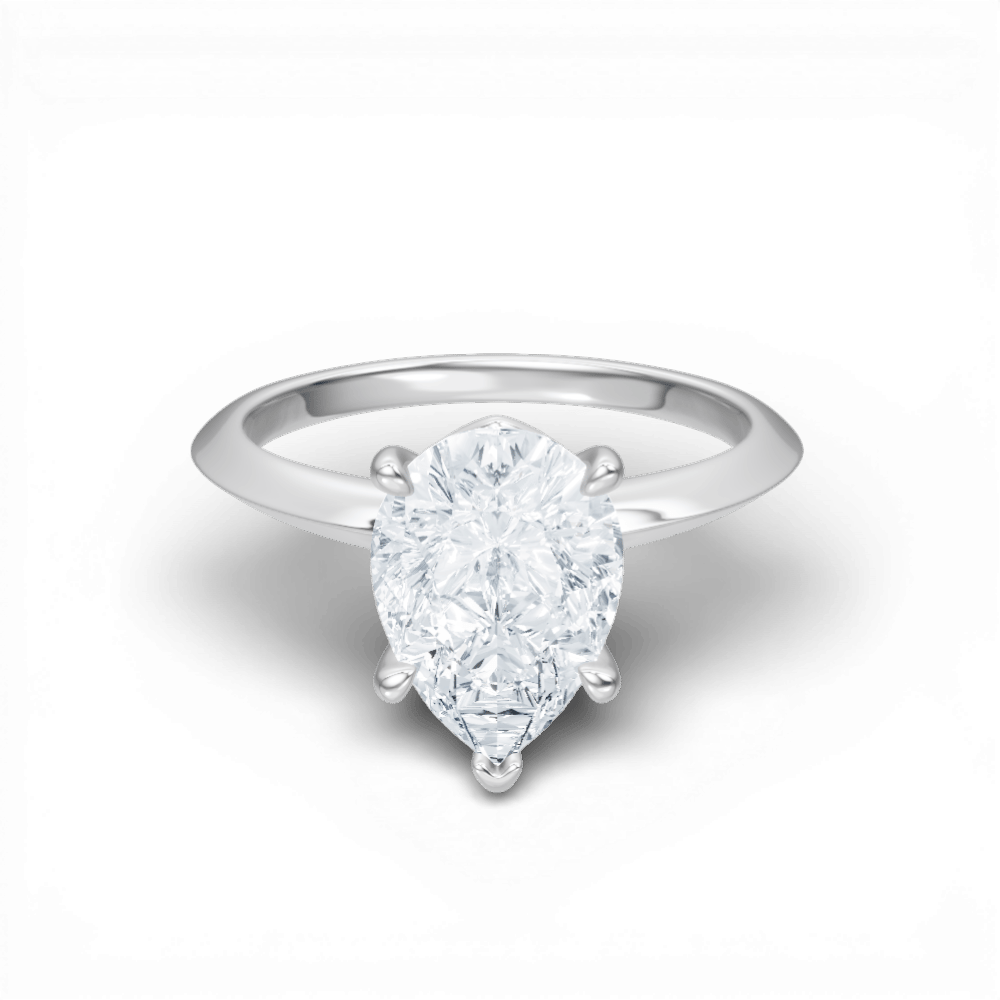 The Orielle Pear Cut 14kt White Gold Four-Prong Solitaire Engagement Ring