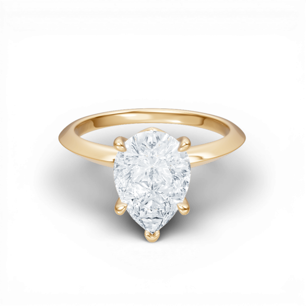 The Orielle Pear Cut 14kt Yellow Gold Four-Prong Solitaire Engagement Ring