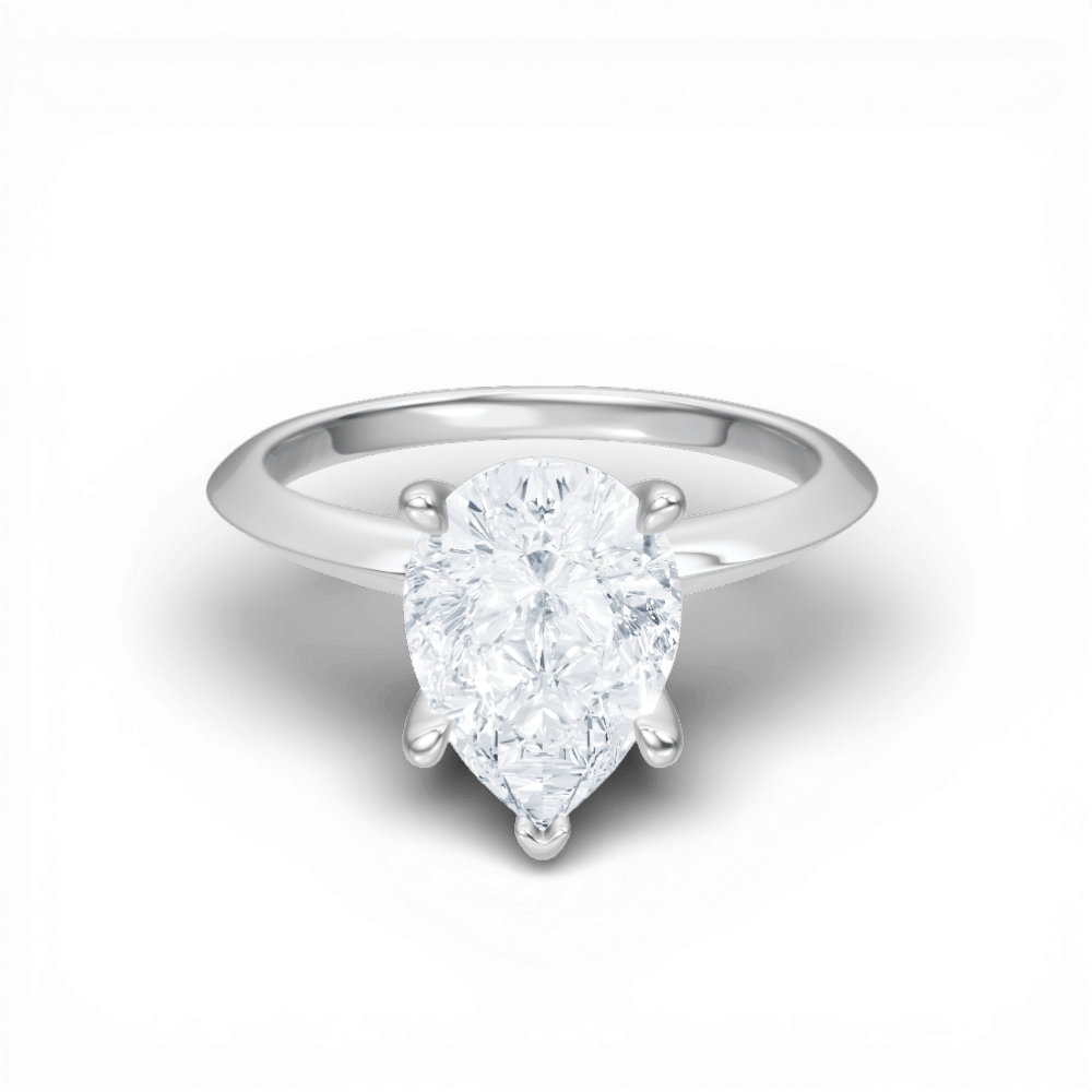 The Teya Pear Cut 14kt White Gold Four-Prong Solitaire Engagement Ring