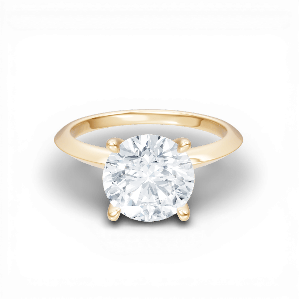 The Teya Round Cut 14kt Yellow Gold Four-Prong Solitaire Engagement Ring