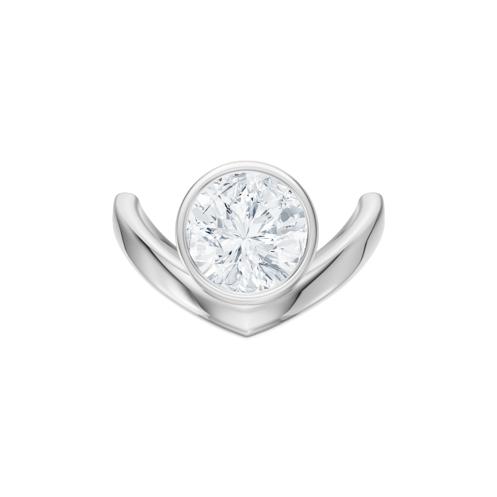 The Lunelle Round Cut Platinum Bezel-Set Solitaire Engagement Ring
