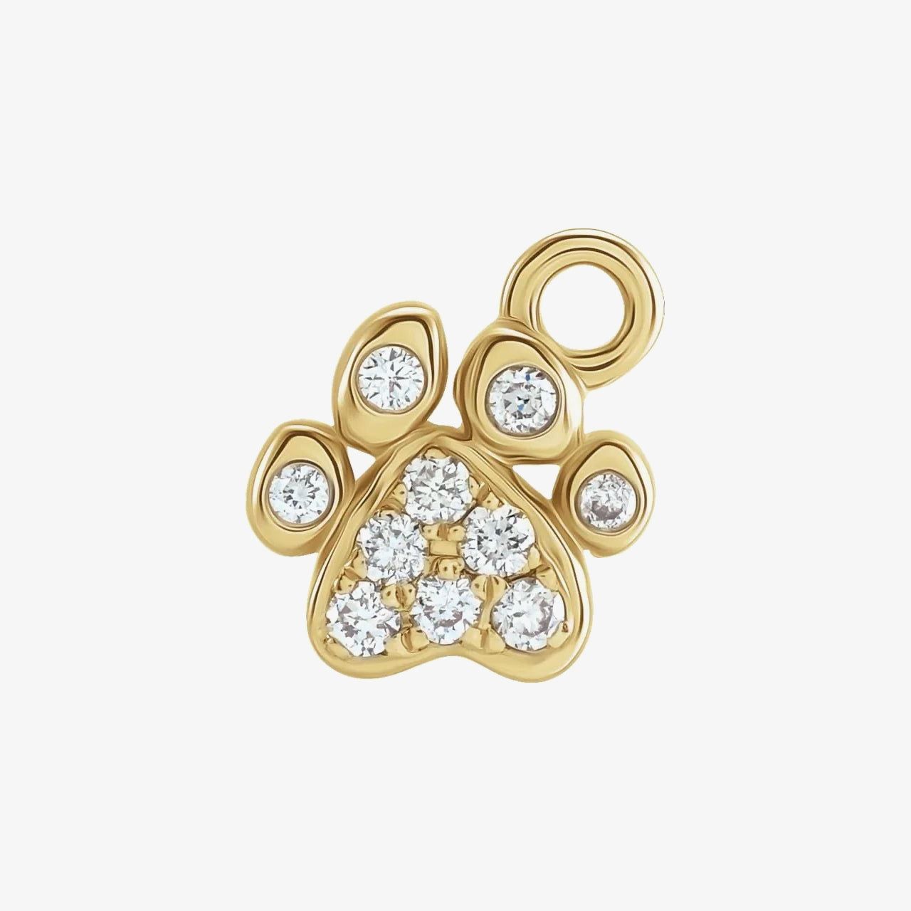 14kt Yellow Gold 0.05 CTW Natural Diamond Paw Charm