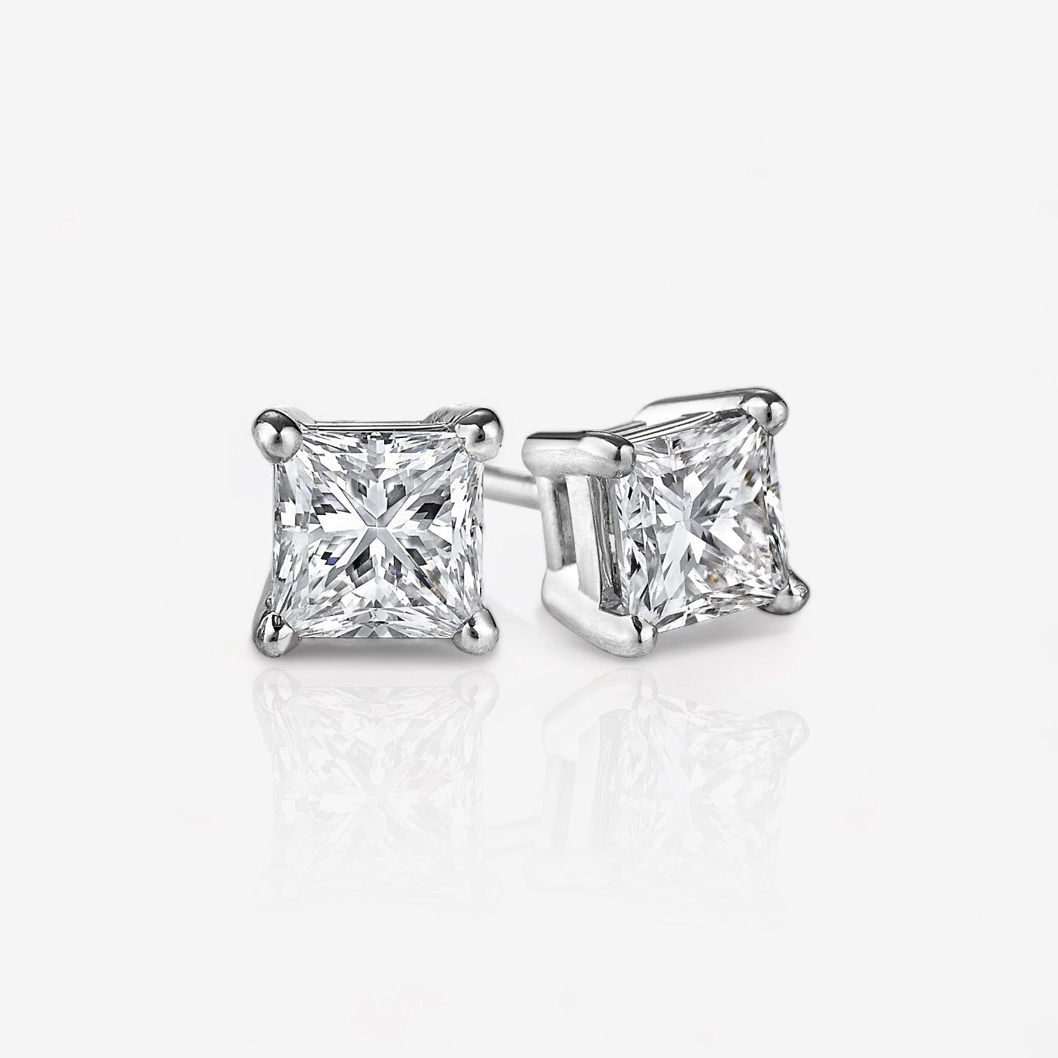 Princess Cut Diamond Stud Earrings