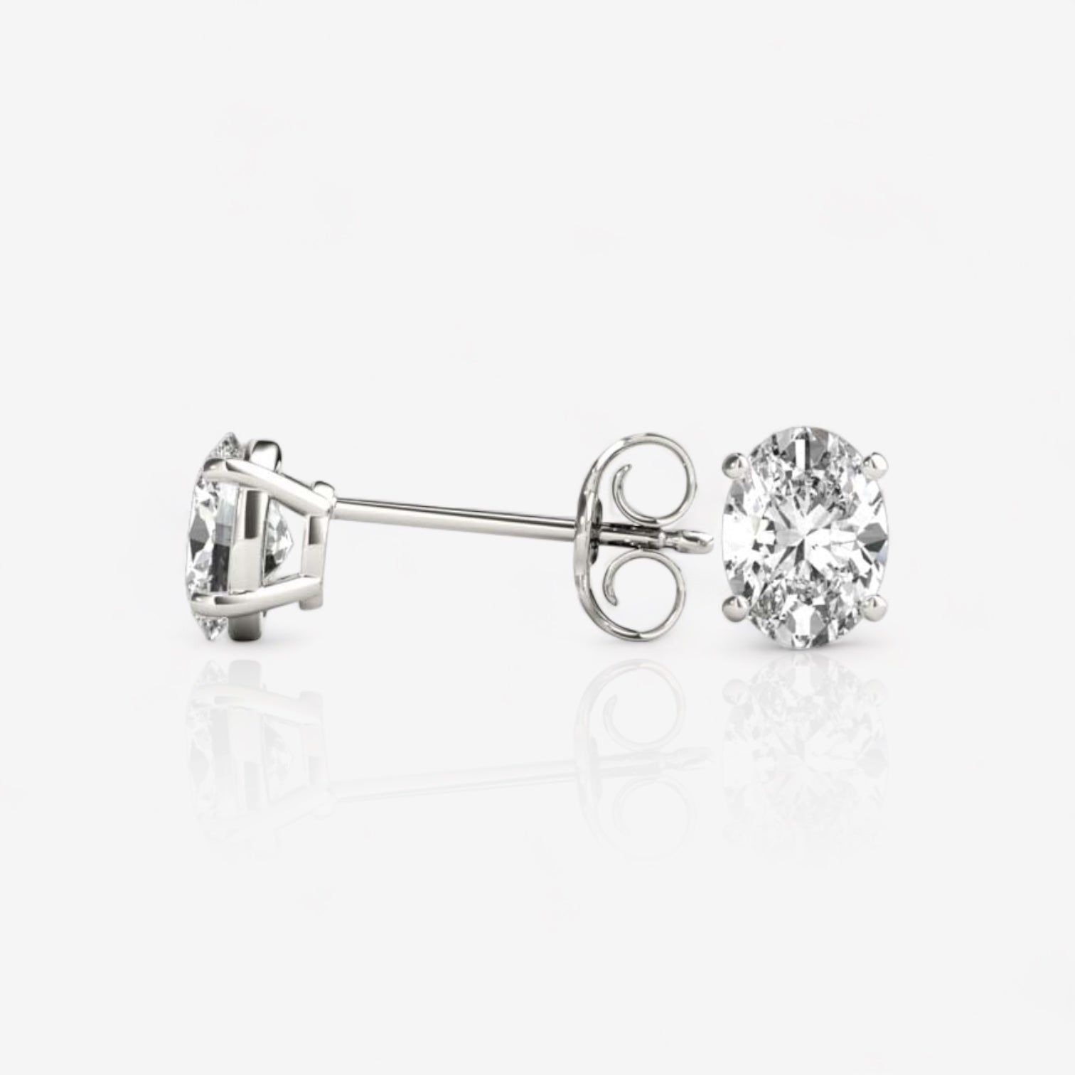Lab Grown Oval Diamond Stud Earrings