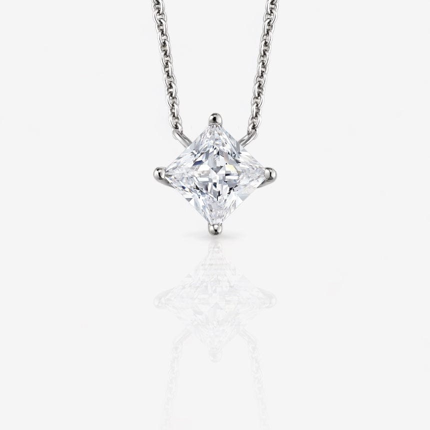 Lab Grown Stationary Princess Diamond Pendant