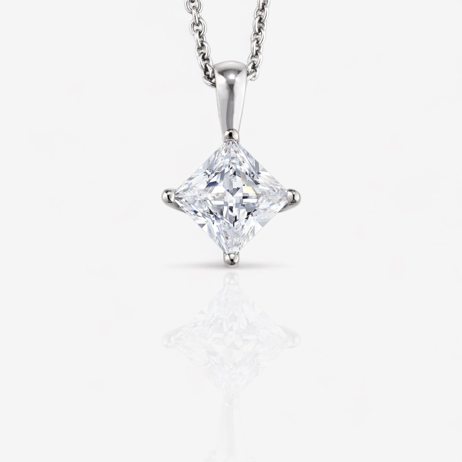 Lab Grown Princess Diamond Pendant