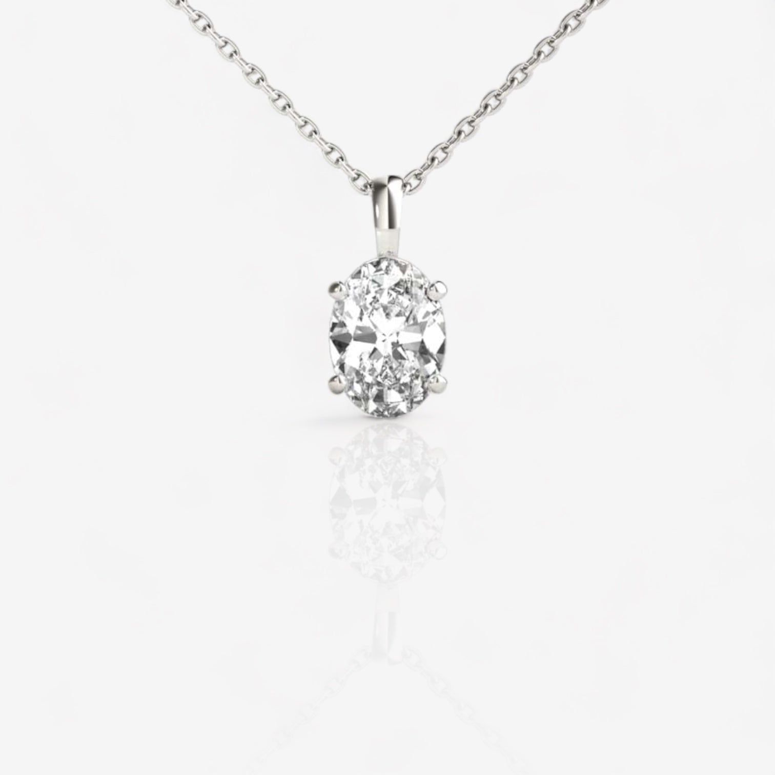 Lab Grown Oval Diamond Pendant