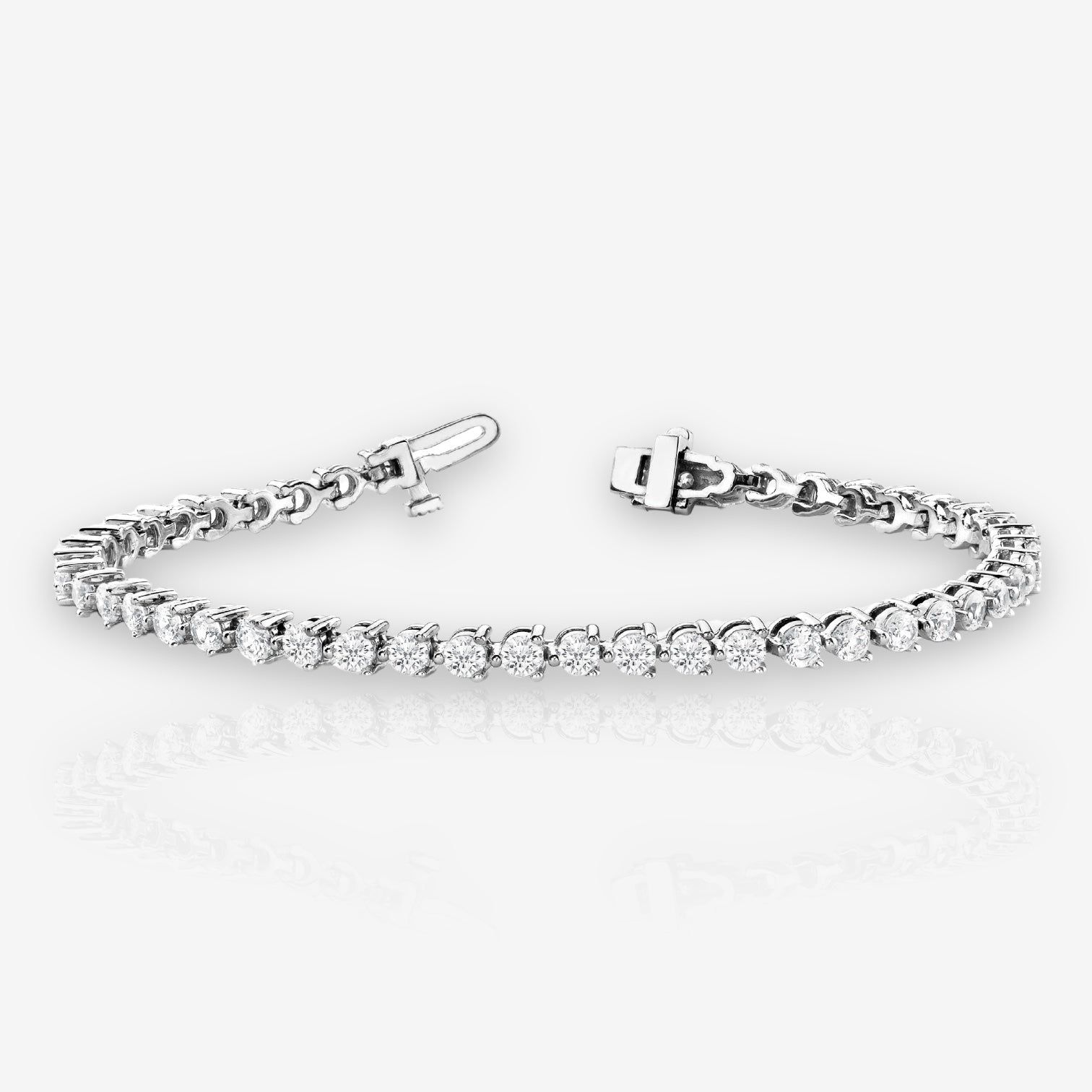 Lab Grown Three Prong Diamond Tennis Bracelet