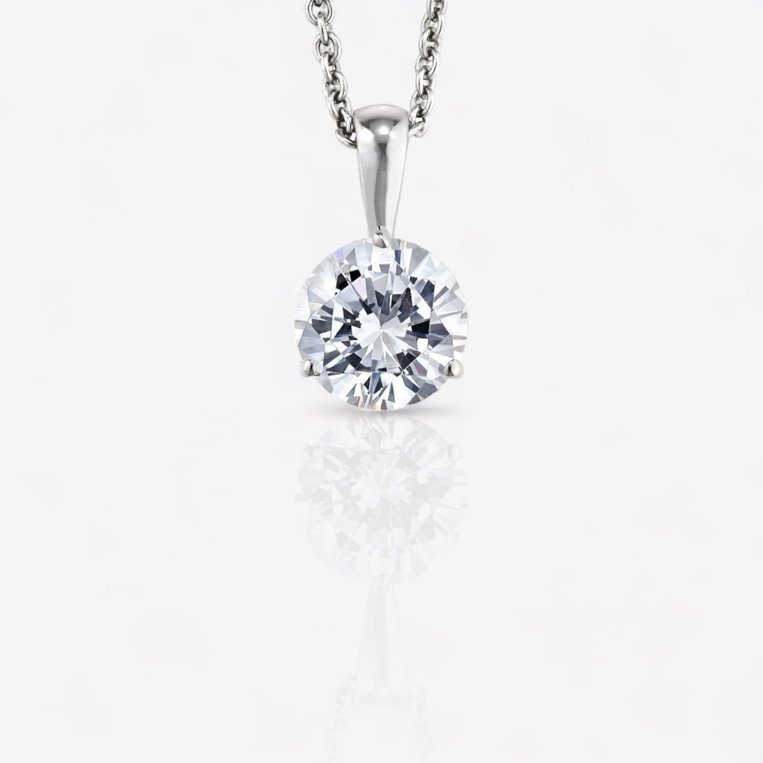 Lab Grown Three-Prong Diamond Pendant