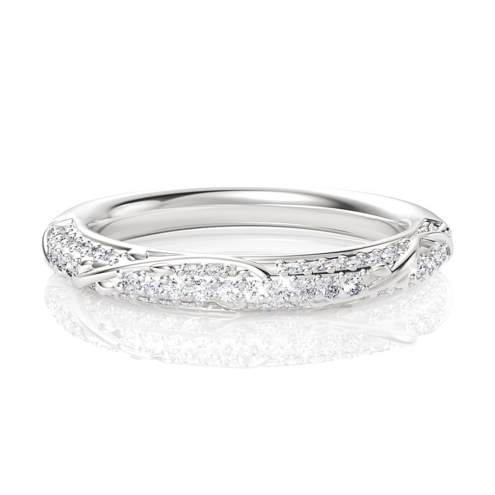 Women's 0.22 CTW Three Row Diamond Vine Wedding Ring