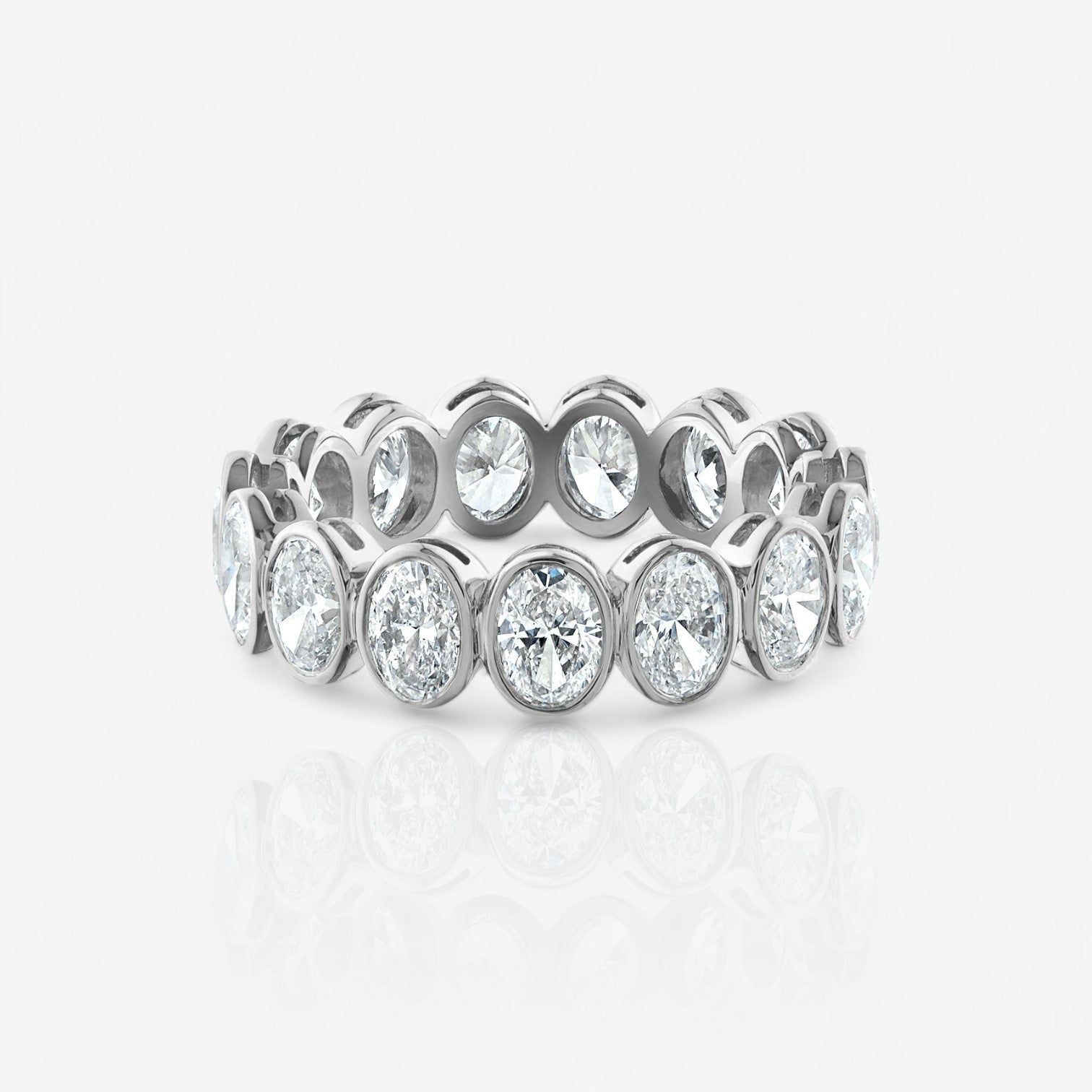 Oval-Cut Lab Diamond Bezel Set Eternity Ring