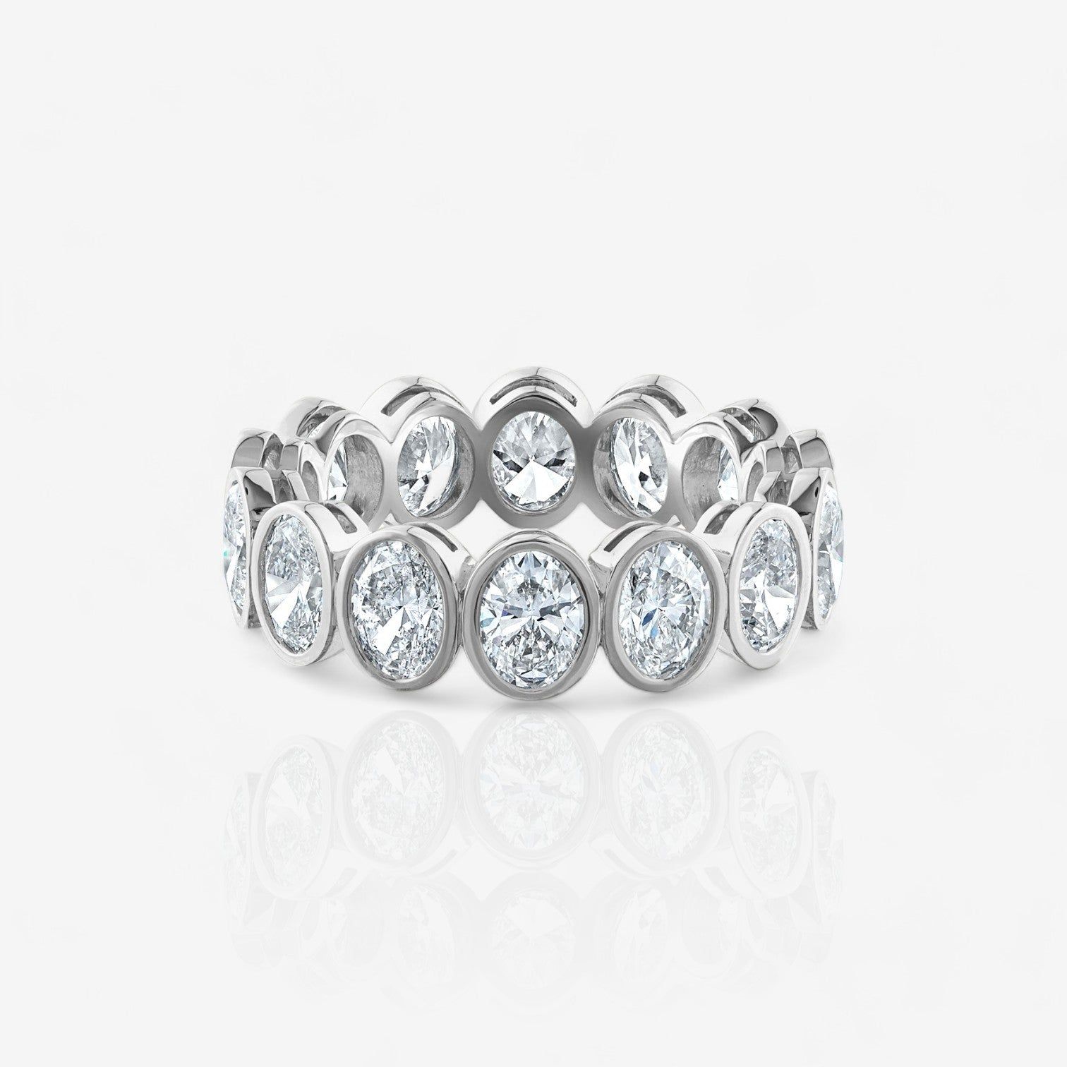 Oval-Cut Lab Diamond Bezel Set Eternity Ring