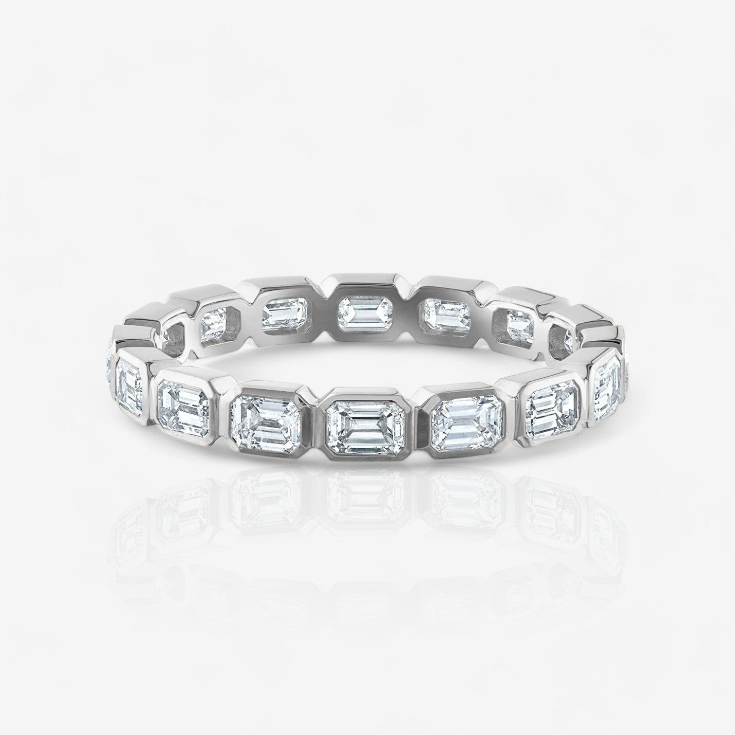 Emerald-Cut Lab Diamond East-West Bezel Set Eternity Ring