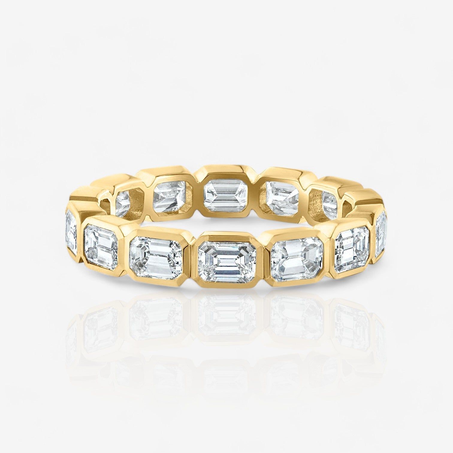 Emerald-Cut Lab Diamond East-West Bezel Set Eternity Ring