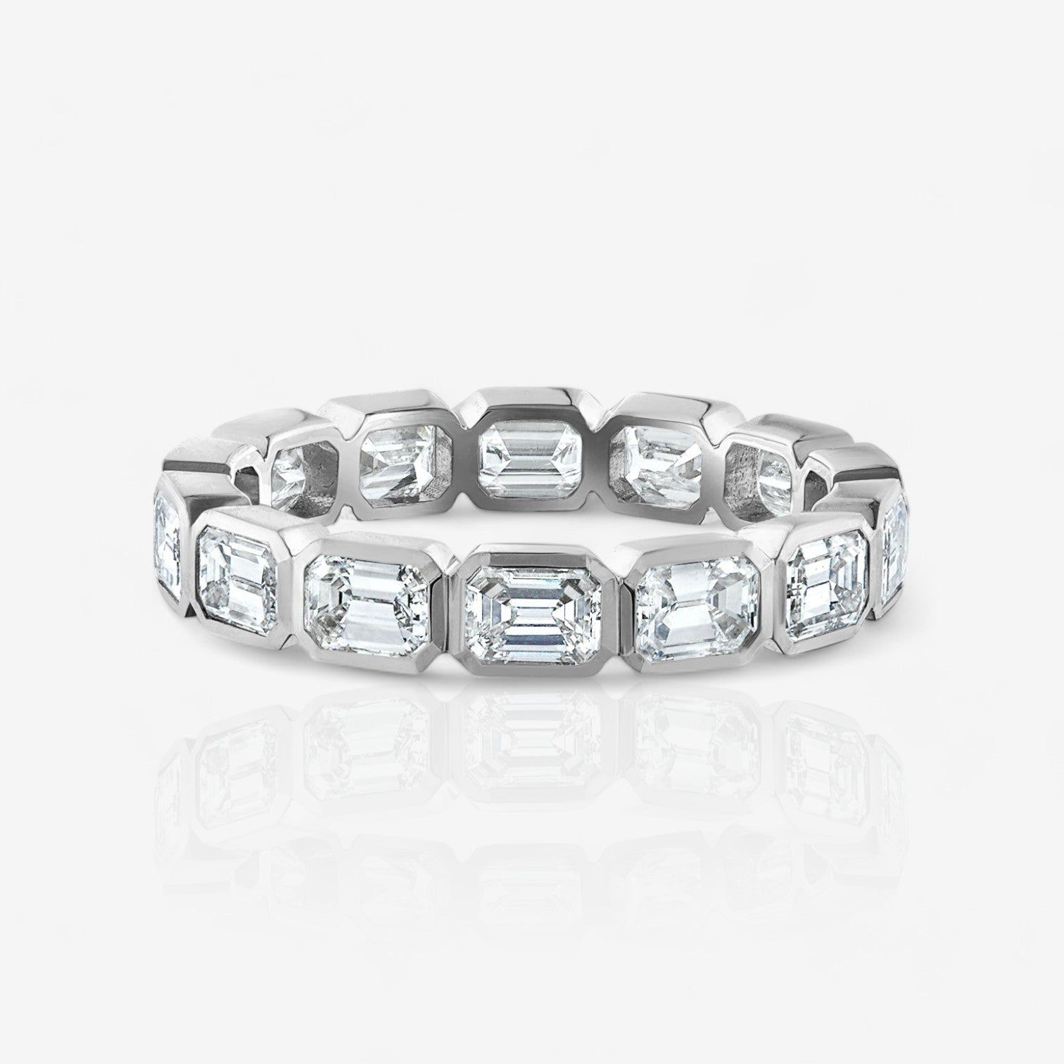 2.00 CTW Emerald-Cut Lab Diamond East-West Bezel Set Eternity Ring